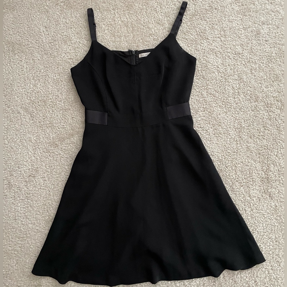 Rachel Roy, Size 0 Black Strap Mini Dress w Pockets and Exposed Zipper Back